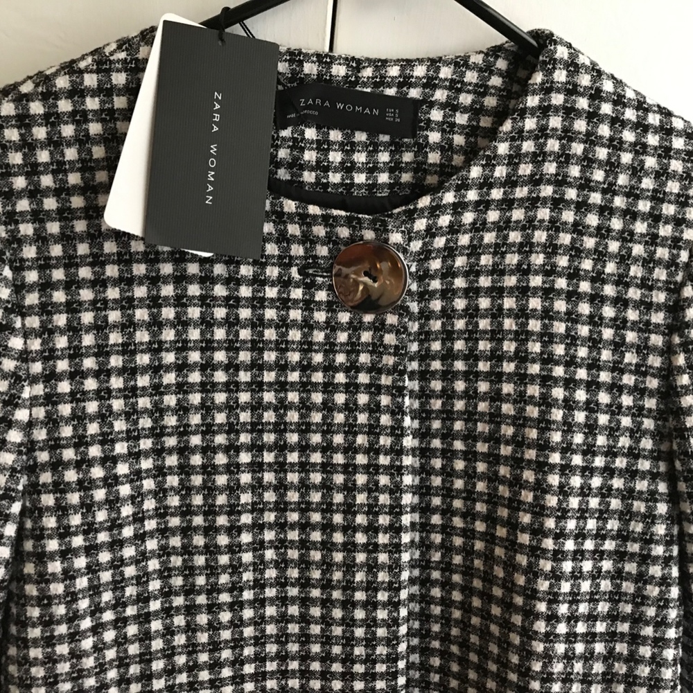 Zara Gingham Check Cardigan Jacket Fall 2017 - Picture 5 of 8